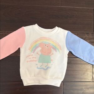Peppa Pig White and Pink Sweatshirt with Rainbow Design!